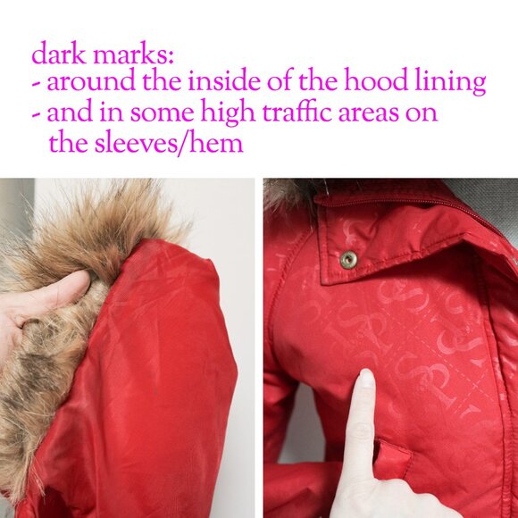 SOUTHPOLE Red Bomber Jacket w/ Fur Trim Y2k - Picture 8 of 8